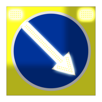 Светодиодный, активный знак 4.2.1, 4.2.2 Д=900мм (на щите, поворотная)