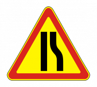 Знак 1.20.2 Сужение дороги (Временный)