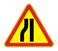 Знак 1.20.3 Сужение дороги (Временный)