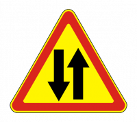 Знак 1.21 Двустороннее движение (Временный)